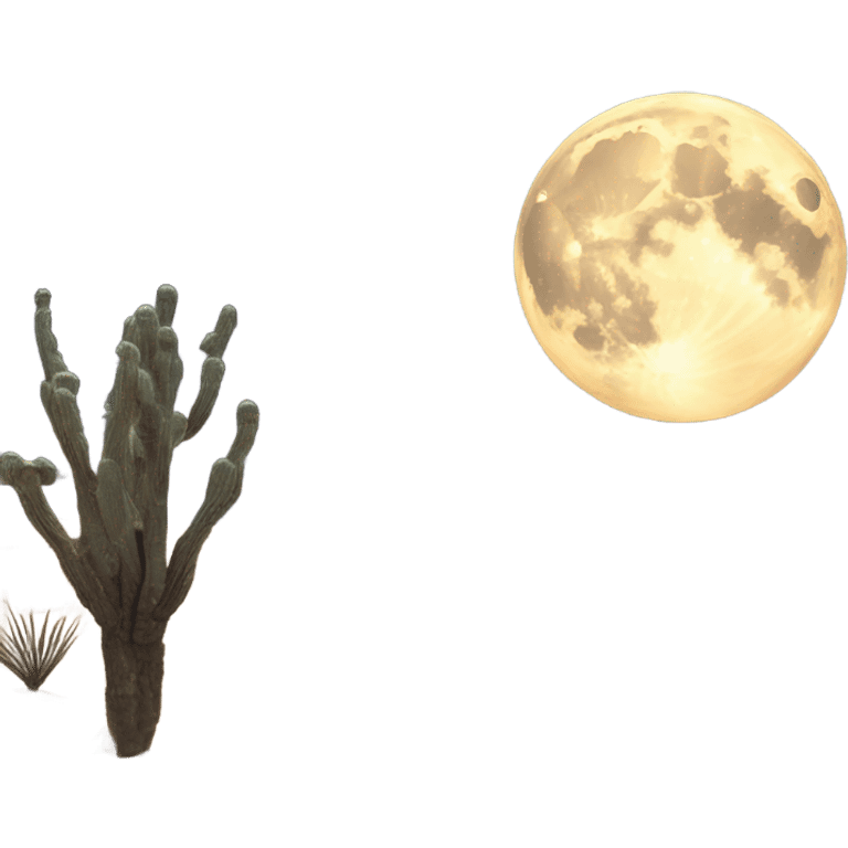 Full moon over desert landscape  emoji