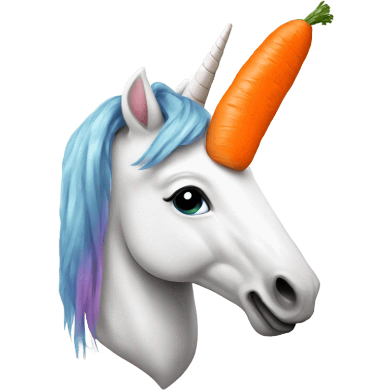 Unicorn eating a carrot emoji