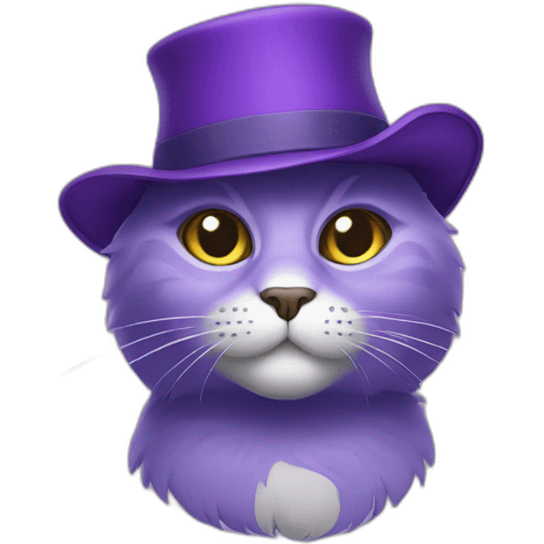 purple cat with hat emoji