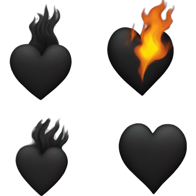 A flameing black heart emoji