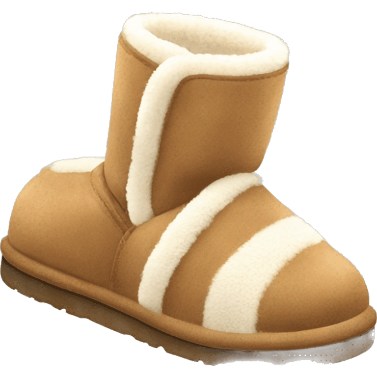 cozy ugg slipper light brown with fuzzy lining emoji