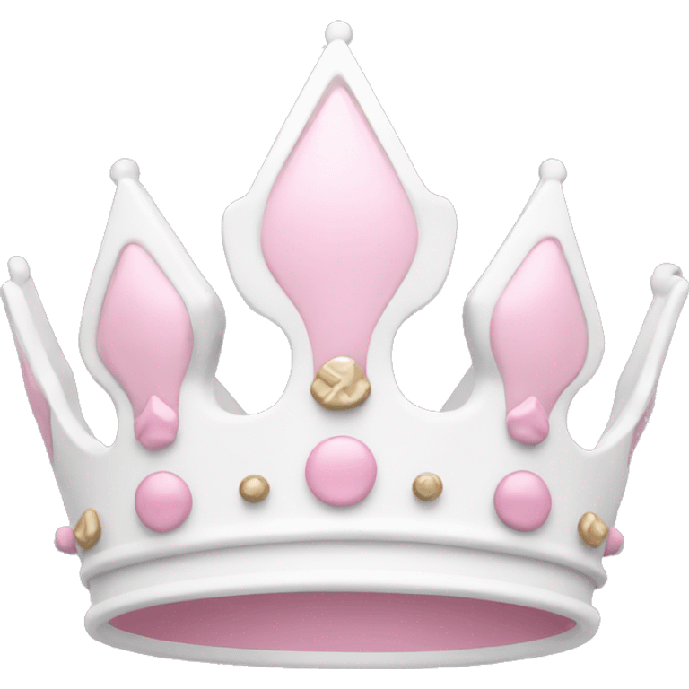 White and pastel pink crown emoji