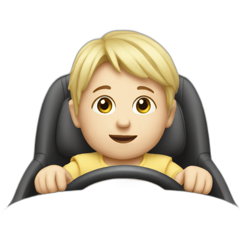 Baby driving car emoji