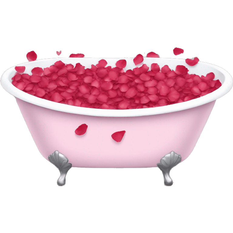 Tub with rose petals emoji