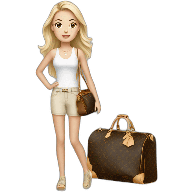 Travel white girl with louis vuitton bag emoji