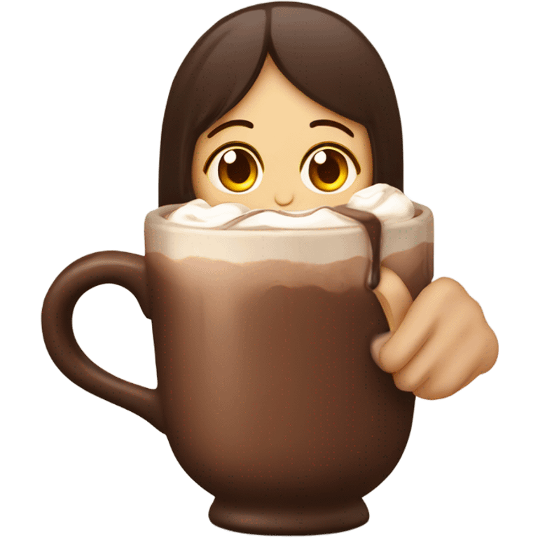 Hot chocolate that is holding a girl emoji