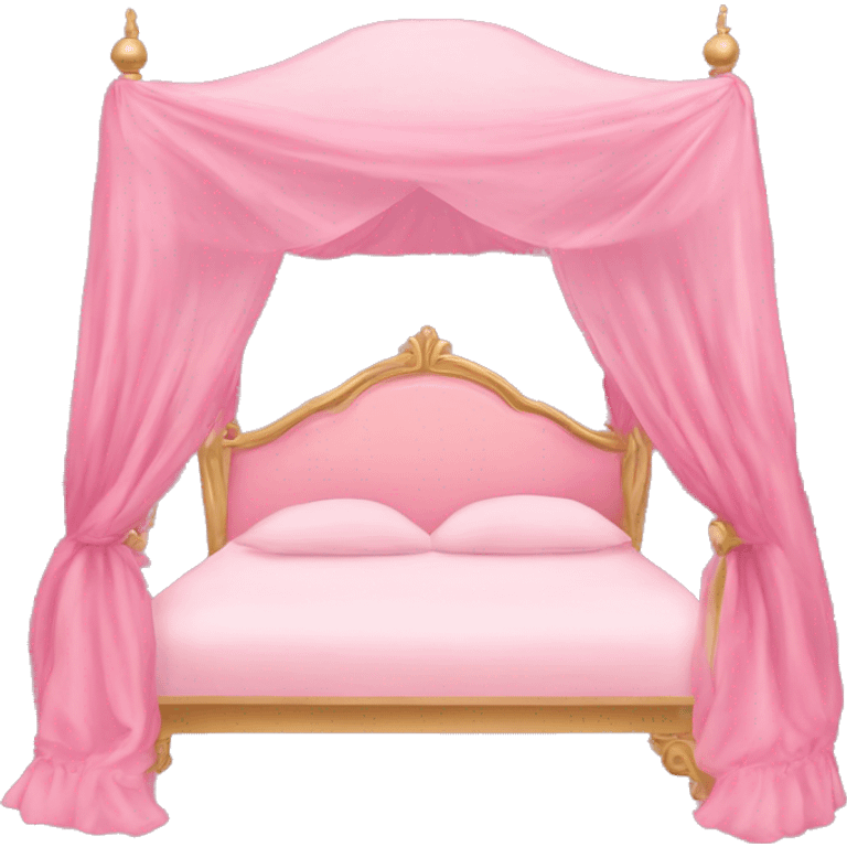 pink rococco princess canopy bed emoji