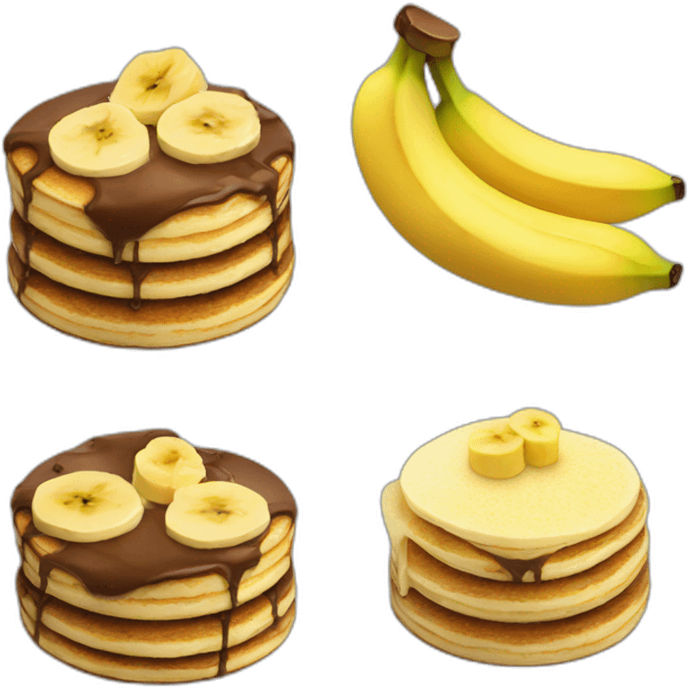 pancakes with banana and chocolate emoji