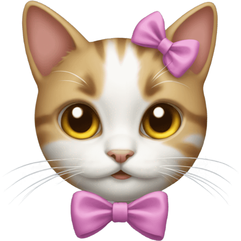 Cat with bow on its one dar emoji