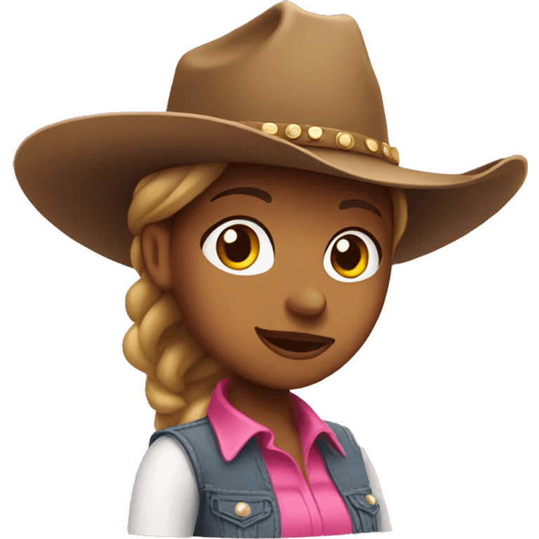 Cowgirl with pink hat  emoji