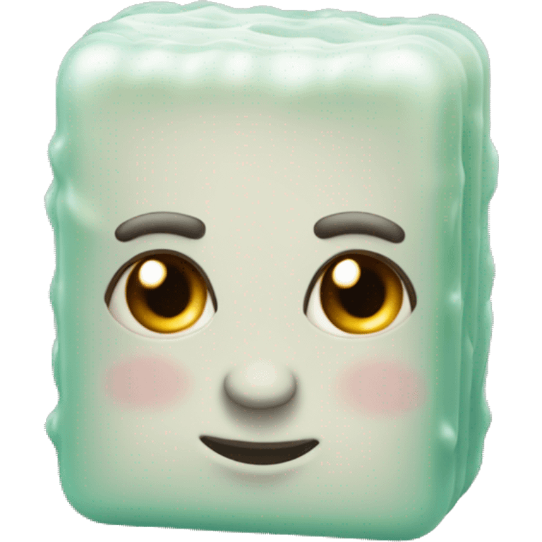 Anthropomorphic bar soap long eyelashes emoji