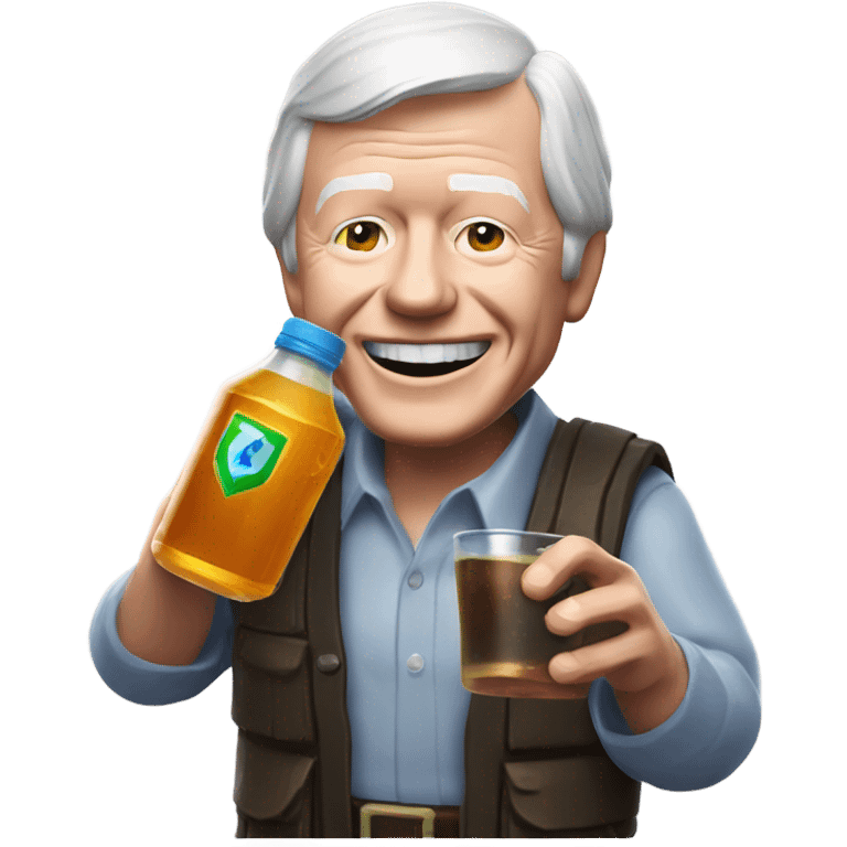 Jimmy Carter drinking a Fortnite shield potion bottle emoji