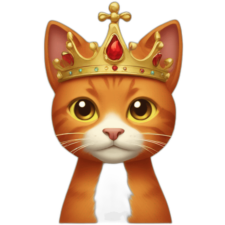 Red cat with crown emoji