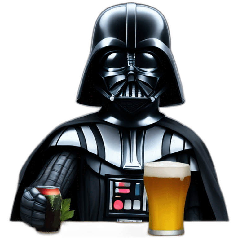 Darth vader drinking beer emoji