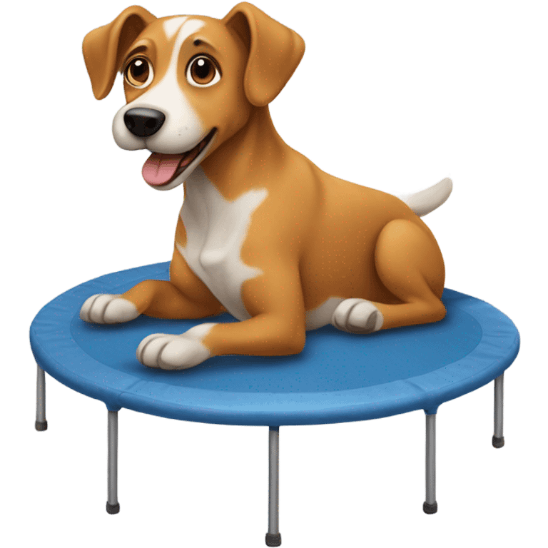 Dog on a trampoline  emoji