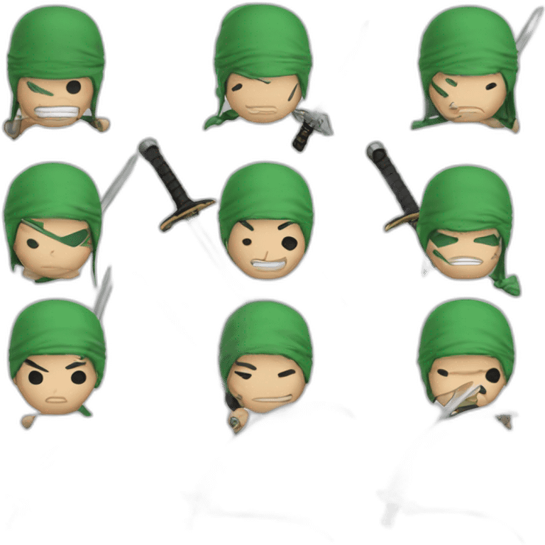 Roronoa Zoro avec 3 sabres emoji