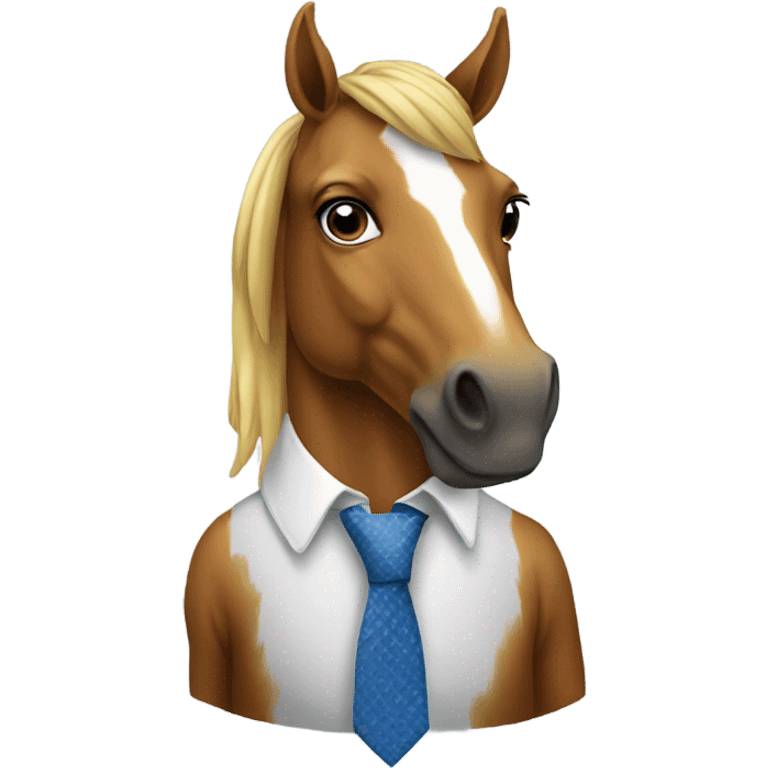 A horse wearing a tie emoji