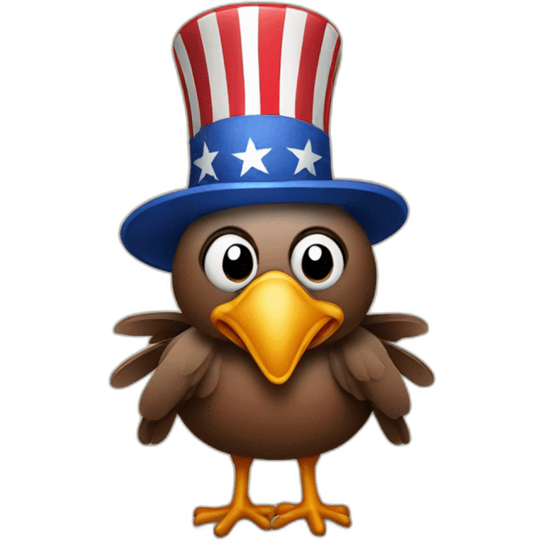 turkey wearing uncle sam hat emoji