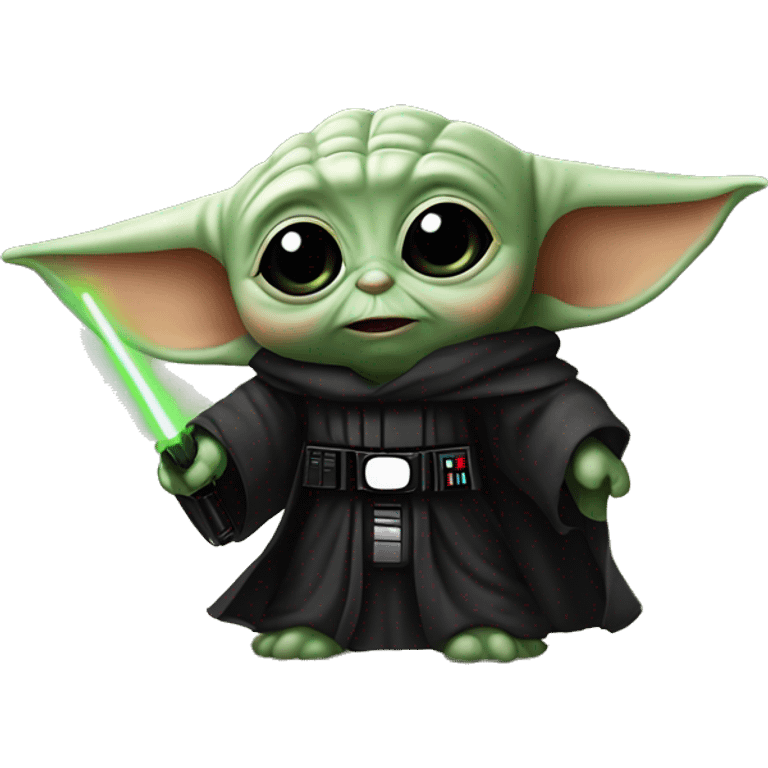 Baby yoda with darth Vader emoji