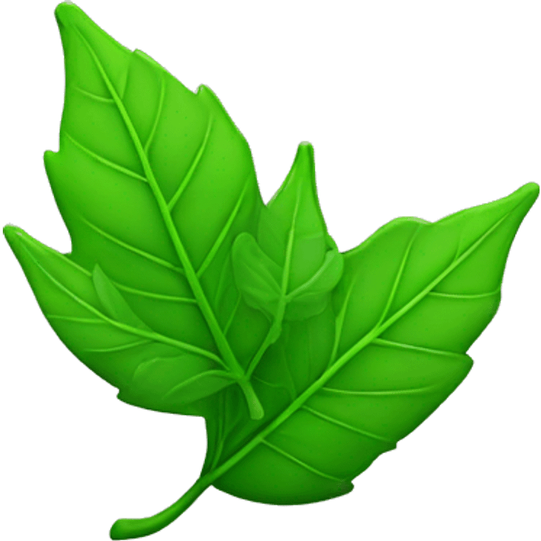 green leaf for smoke emoji