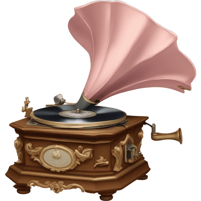 Pale pink rococo phonograph emoji