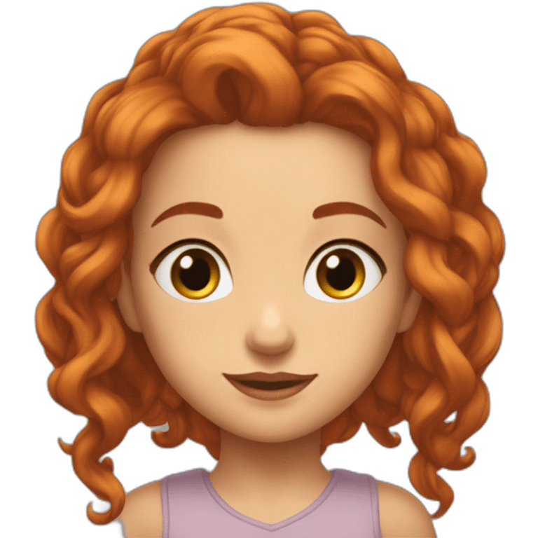 Mamam cheveux longs roux yeux  verts jolie belle incroyable emoji