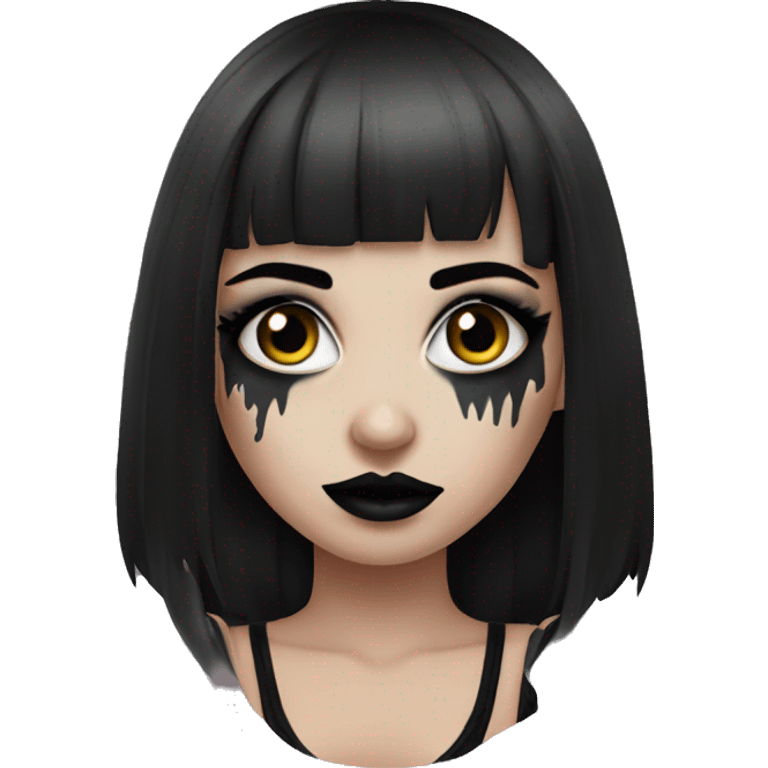 hot goth girl with black makeup  emoji