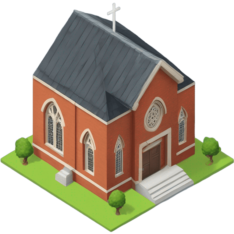 isometric redbrick religious building emoji