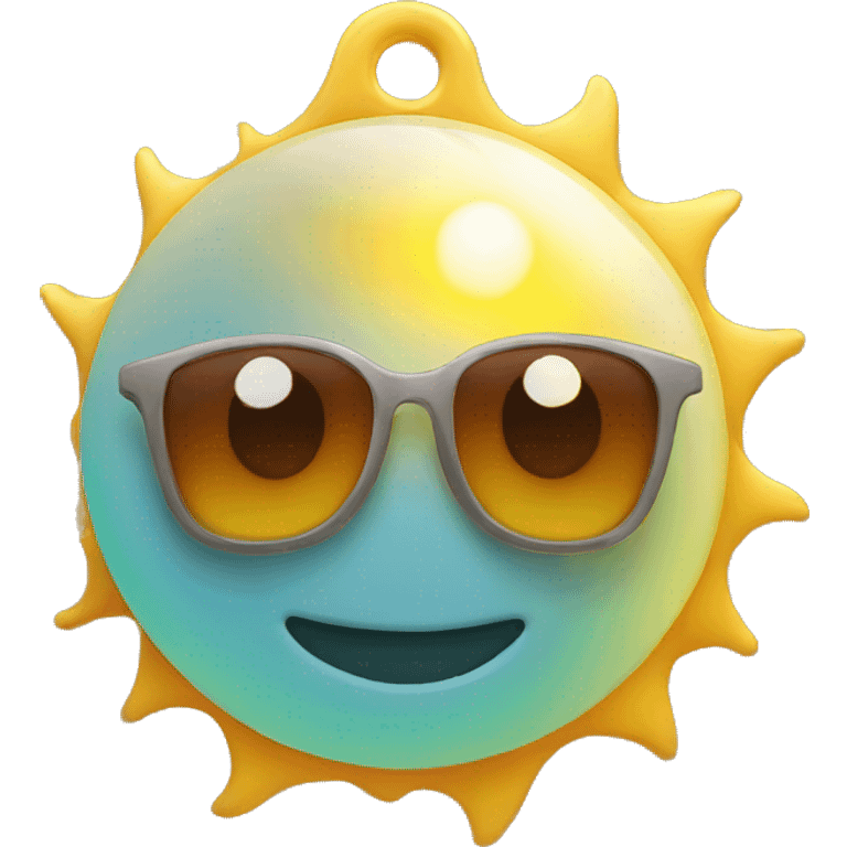 keychain around the neck in view of the sun emoji