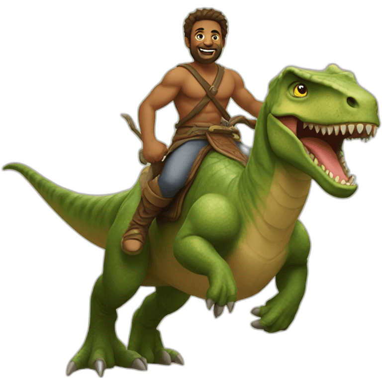 god riding a dinosaur emoji