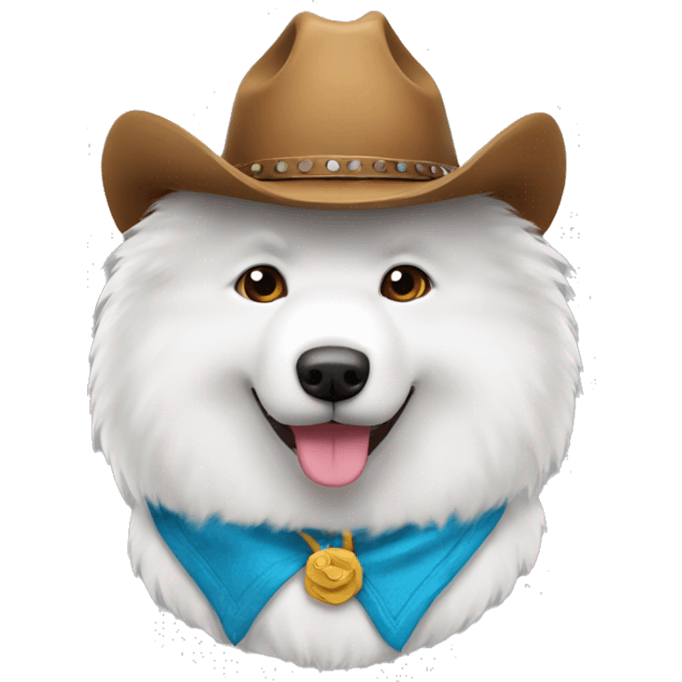 samoyed with cowboy hat emoji