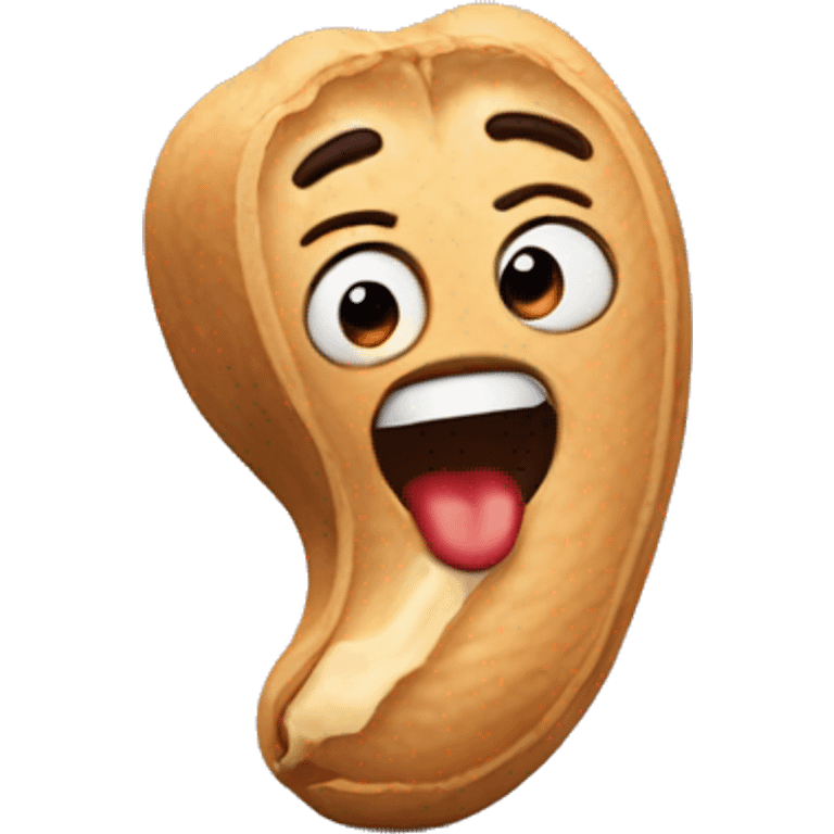 Peanut flips in the mouth emoji