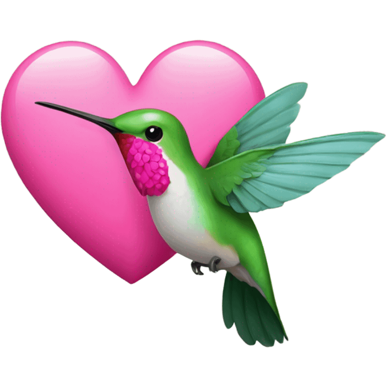 Hummingbird with pink heart  emoji