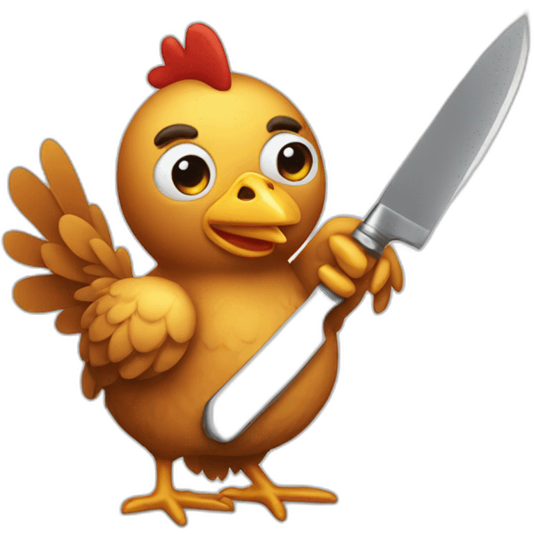 chicken holding knife emoji