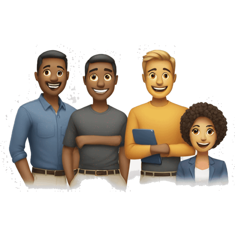 marketing group of people on white background emoji