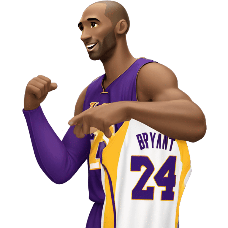 Kobe Bryant yellow purple lakers 24 jersey pointing hand left emoji