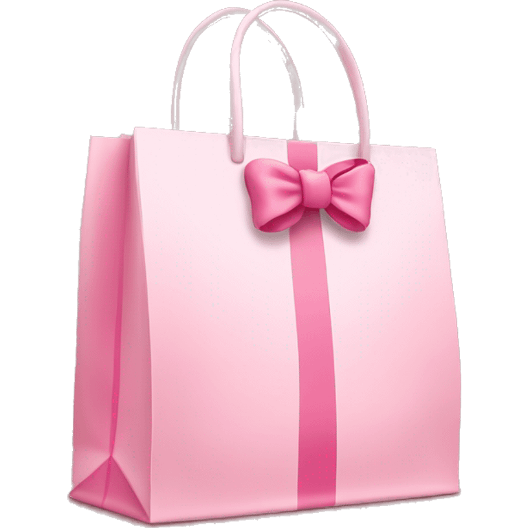 light pink shopping bag with bow emoji