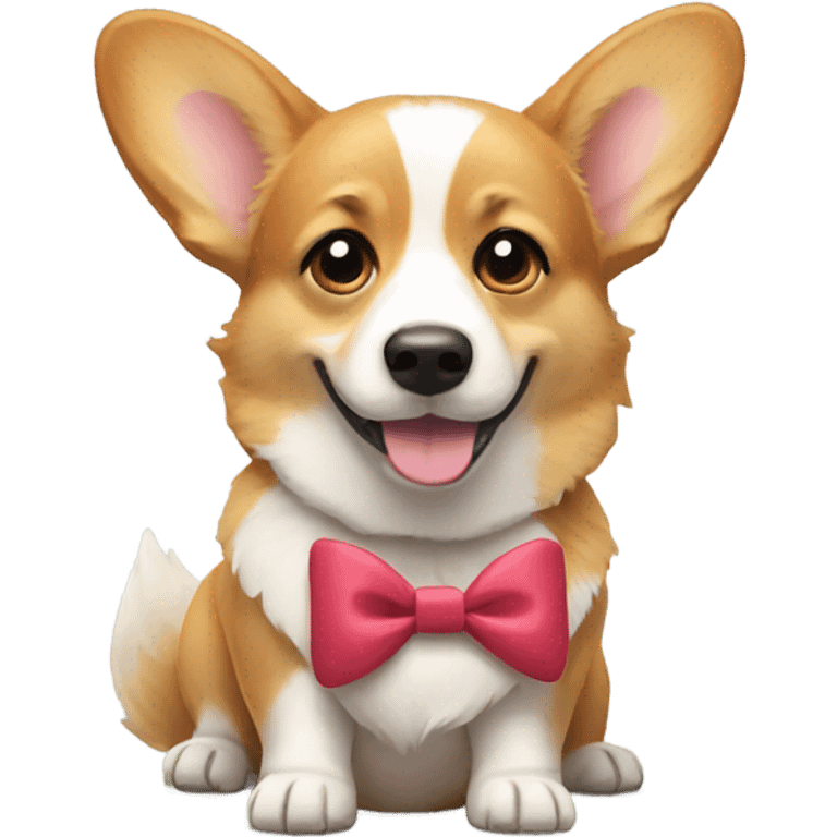 Corgi with a bow emoji