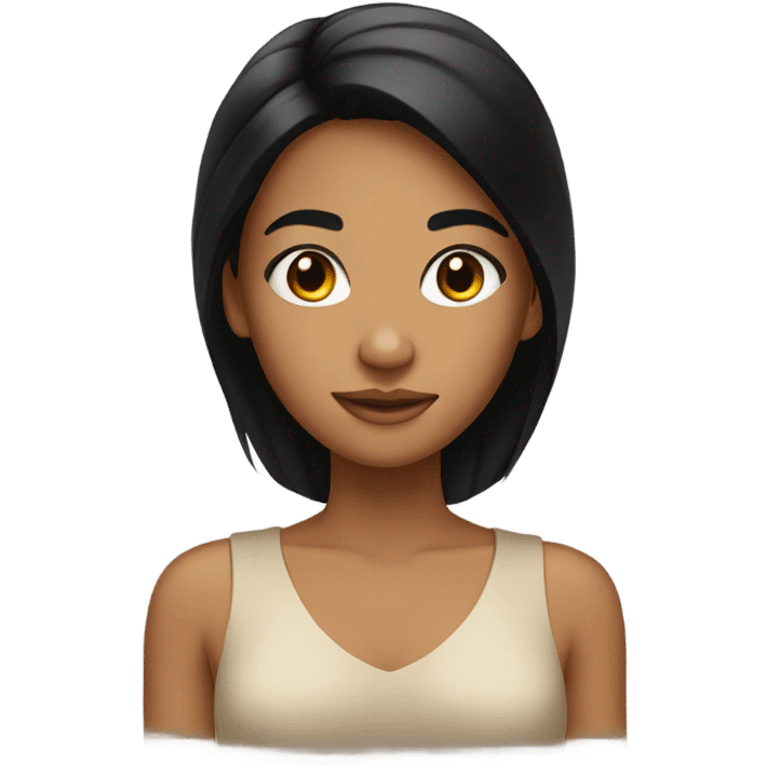 Girl with black hair and tan skin emoji