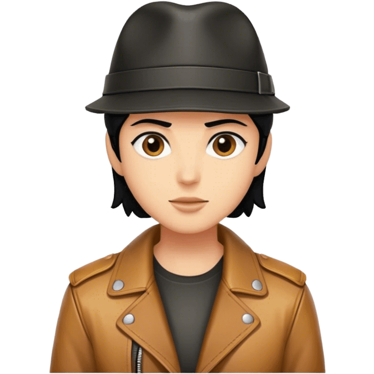 copilot black hair adventure leather jacket indiana emoji