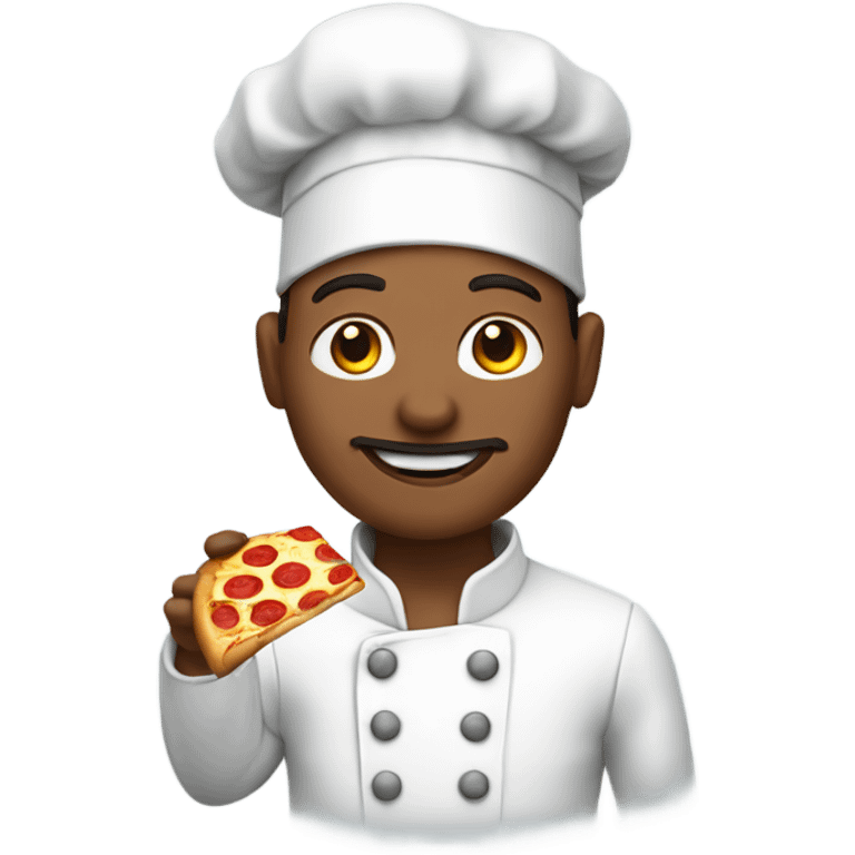 chef holding slice of pizza. emoji