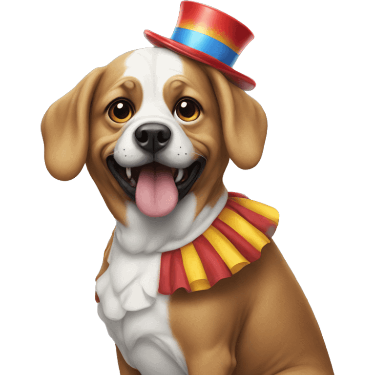 Dog with clown costume emoji