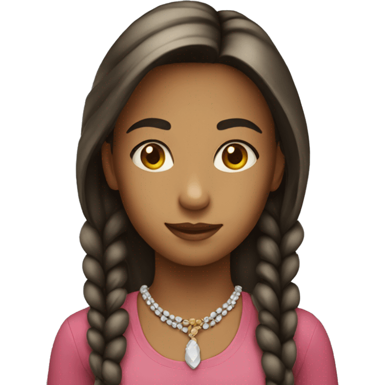 A girl wearing necklace beads emoji