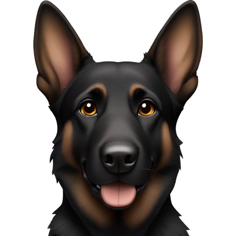 Black German shepherd with brown trim around ears and across top of head emoji