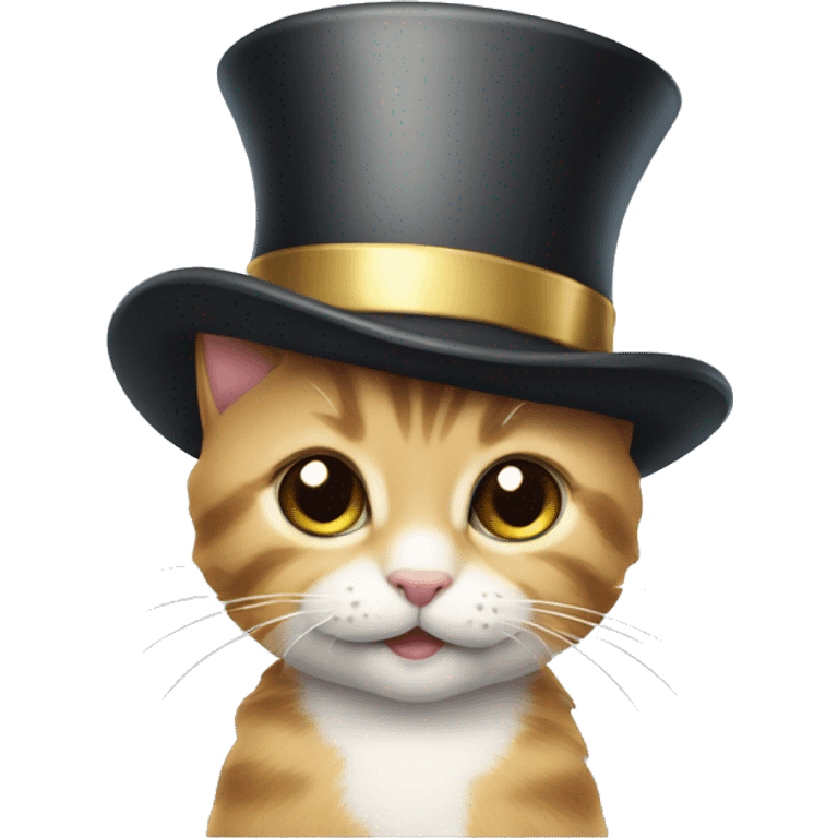 kitten with tophat emoji