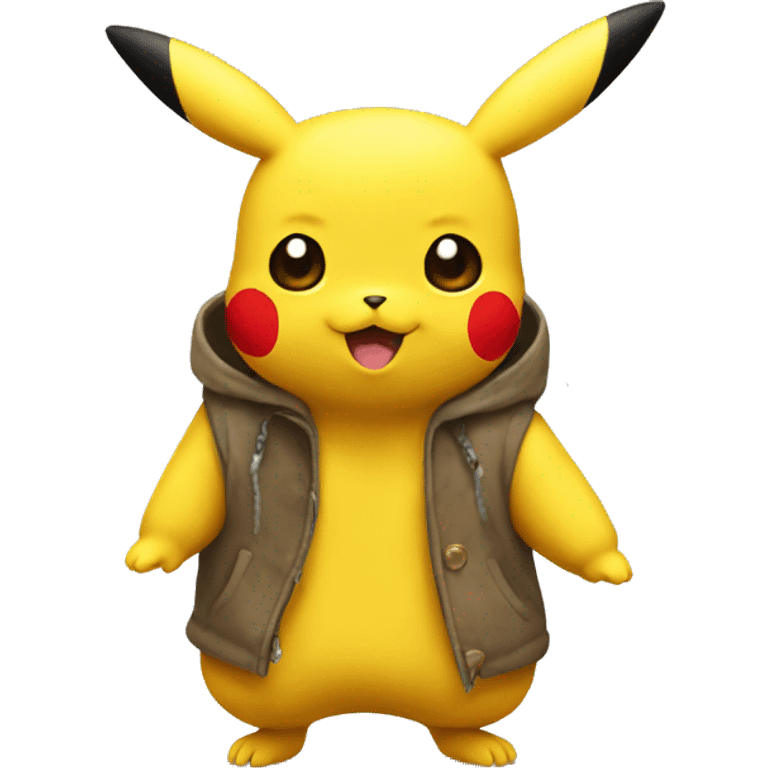 Pikachu wearing coat emoji