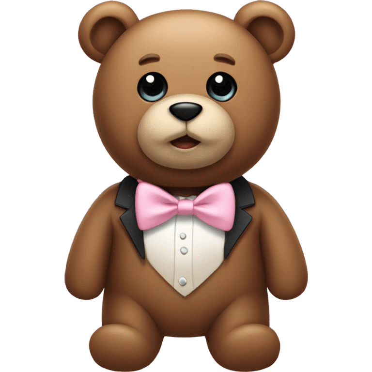 teddy bear with light pink bow tie emoji