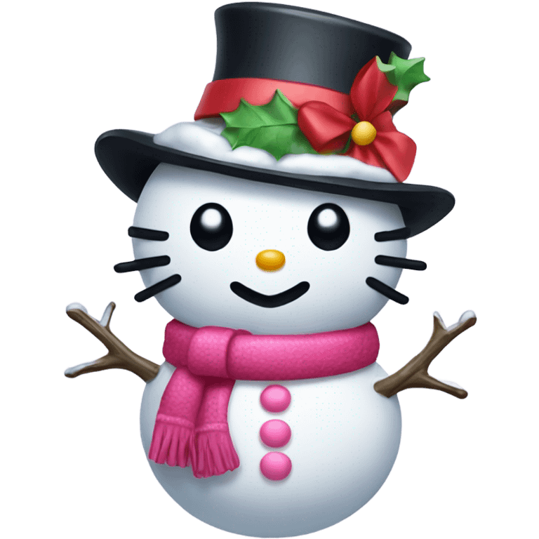 Hello kitty snowman emoji