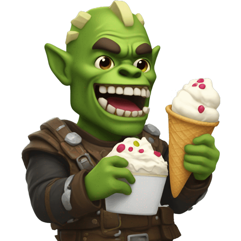 an ork eating ice cream  emoji