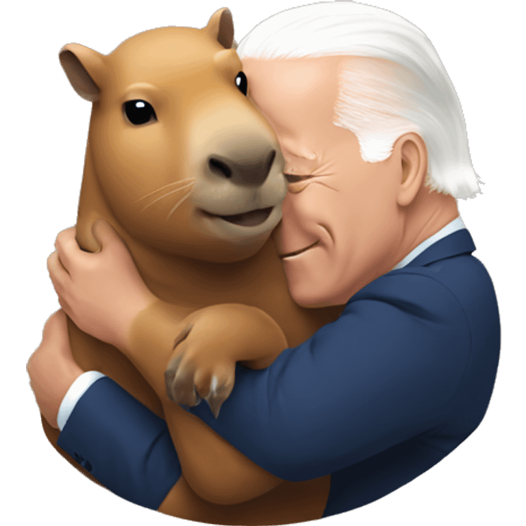 Joe Biden hugging a capybara  emoji